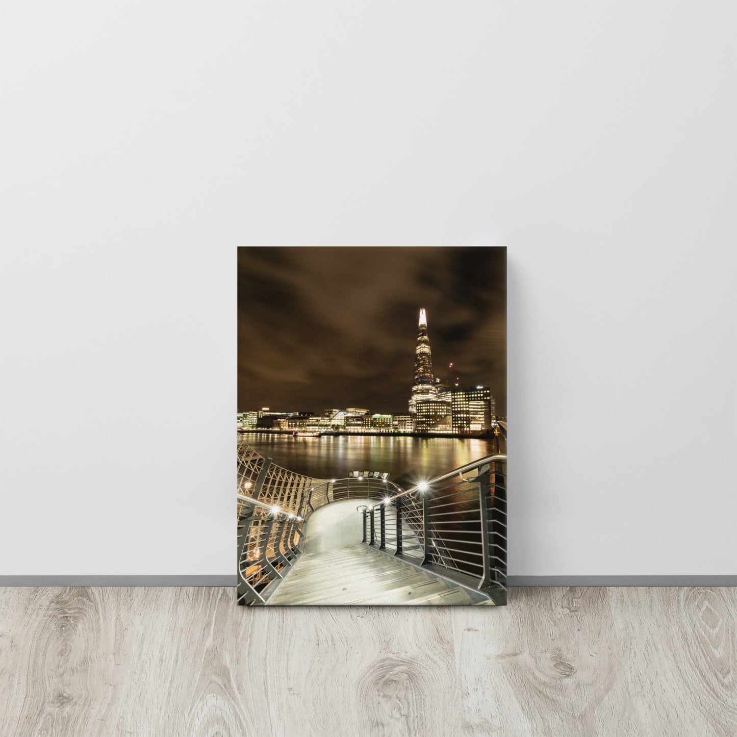 The Shard from London Bridge Staircase Canvas Print Size: 12″×16″