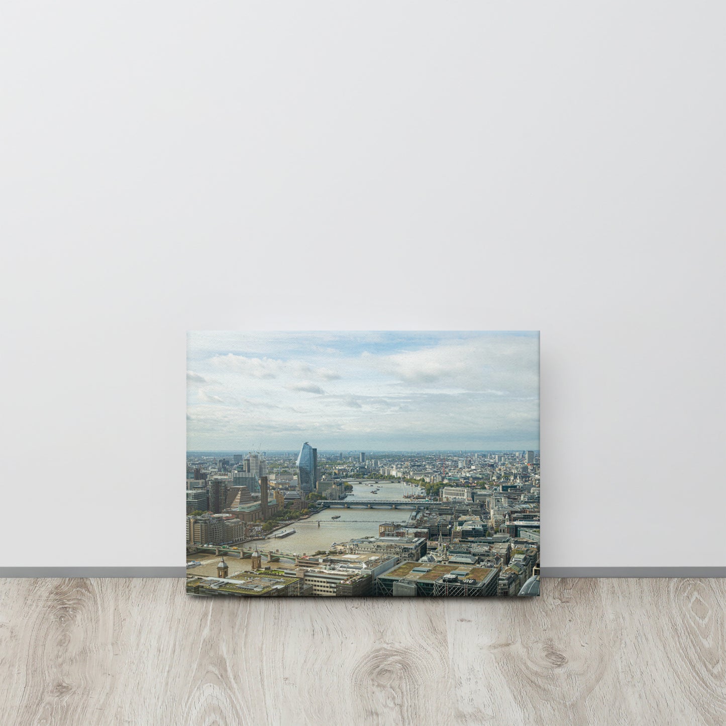 Panoramic London River Thames Skyline Canvas Print Size: 12″×16″