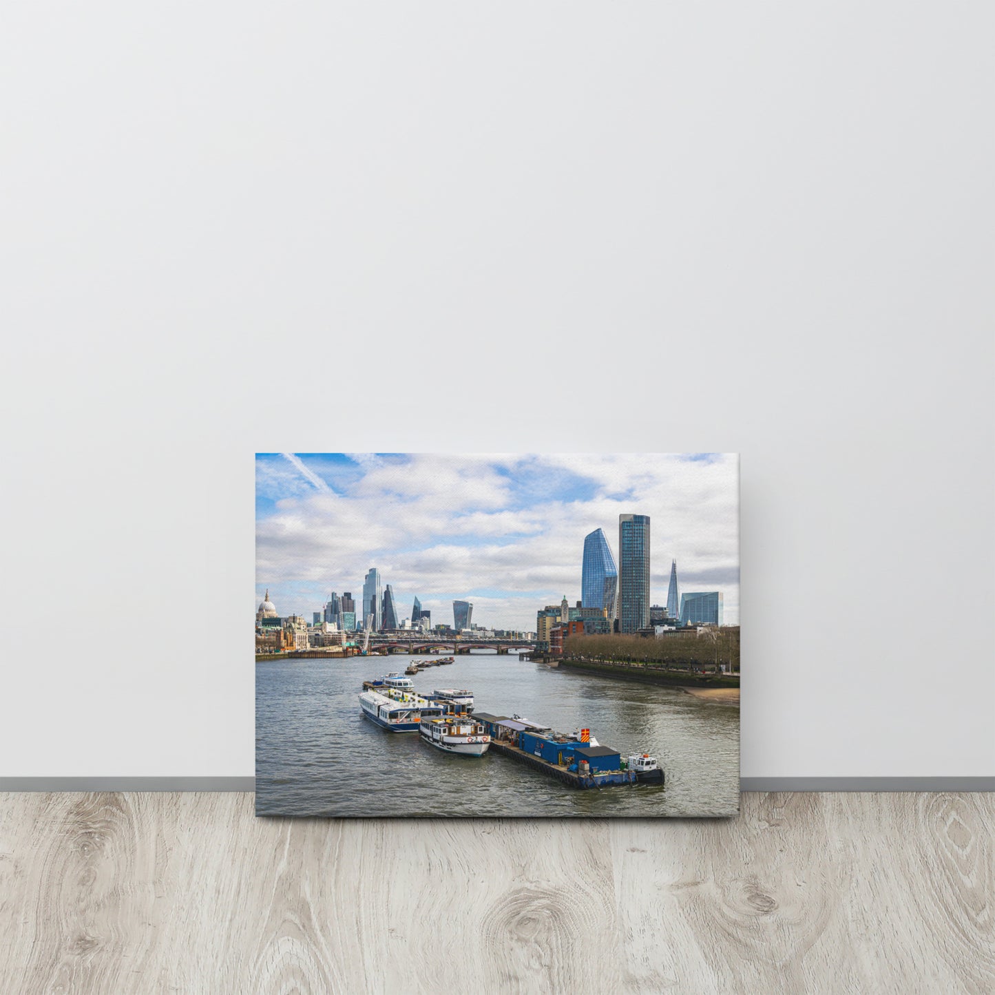 London Skyline & Thames River View Canvas Print Size: 12″×16″