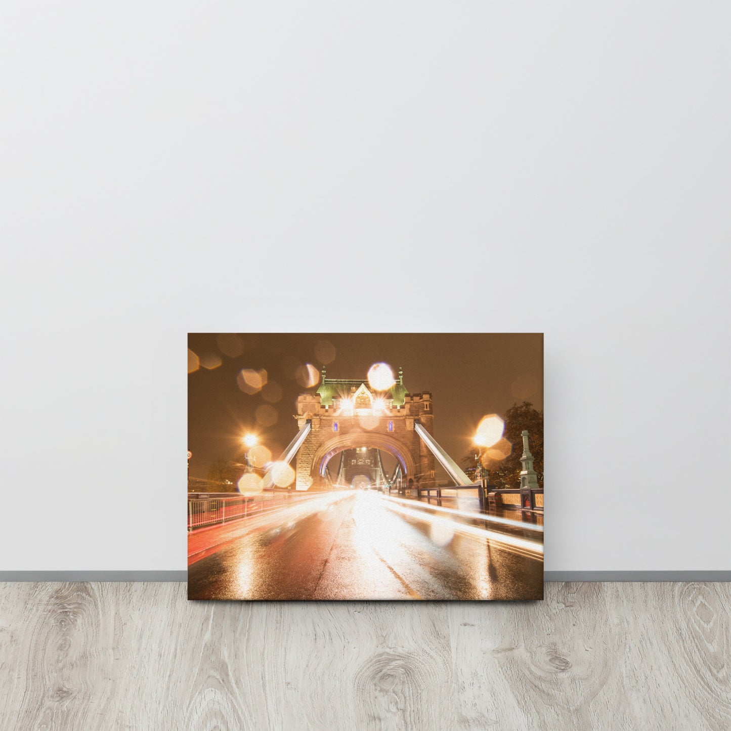 Tower Bridge Light Trails Canvas Print Size: 12″×16″