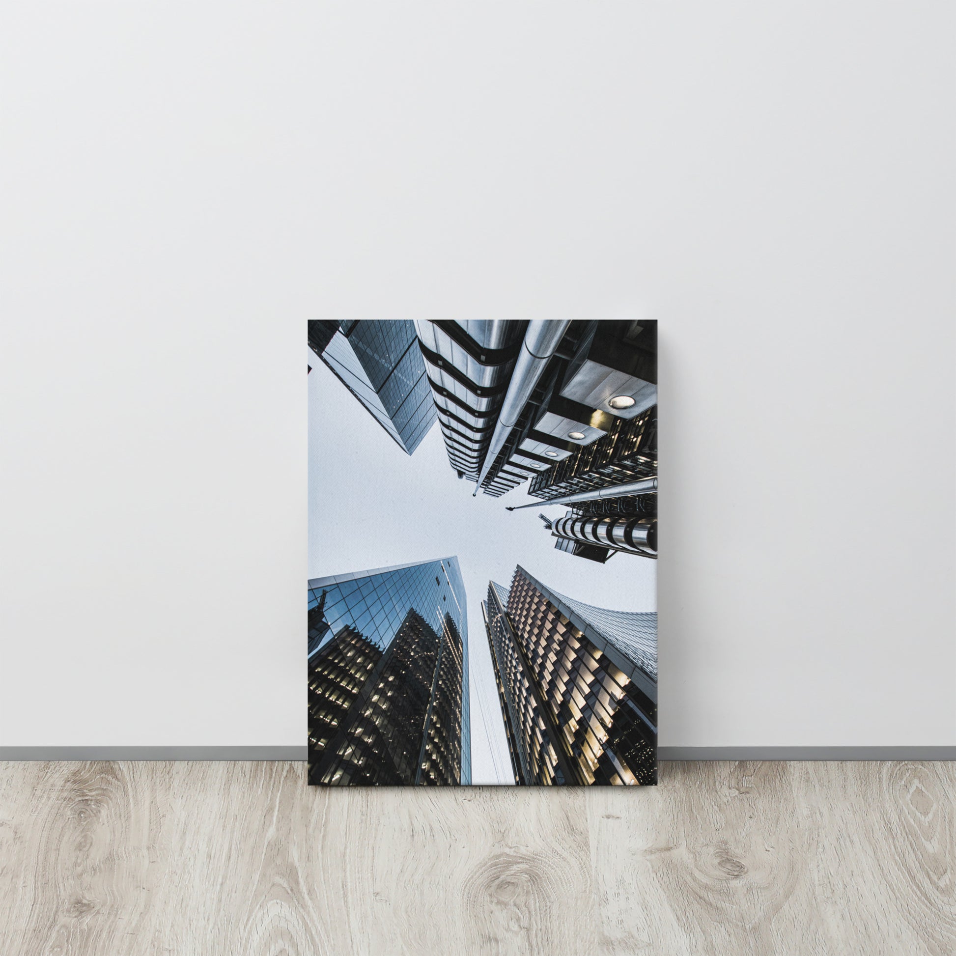 London's Scalpel and Lloyds Building Canvas Print Size: 12″×16″