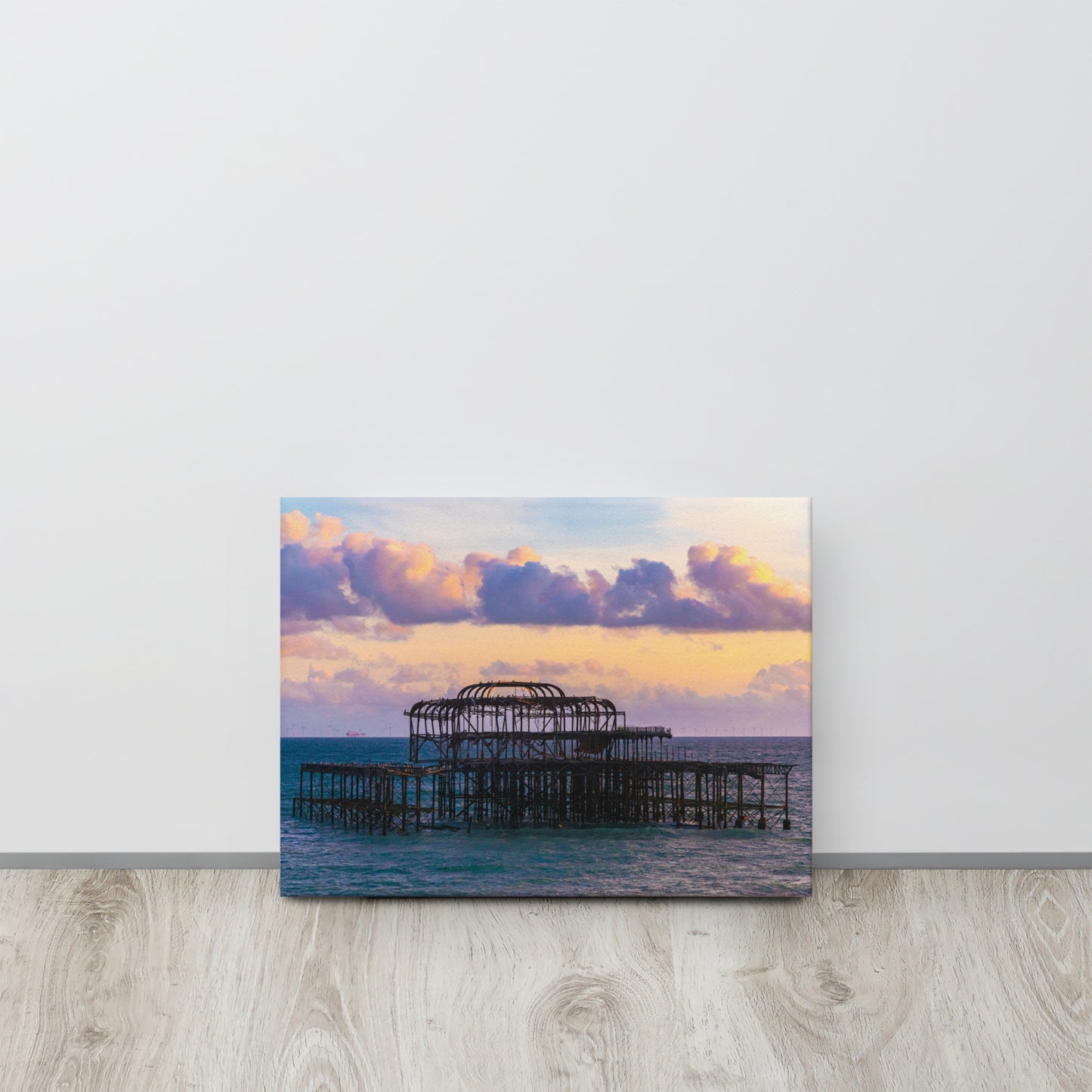 Brighton West Pier Sunset Canvas Print Size: 12″×16″