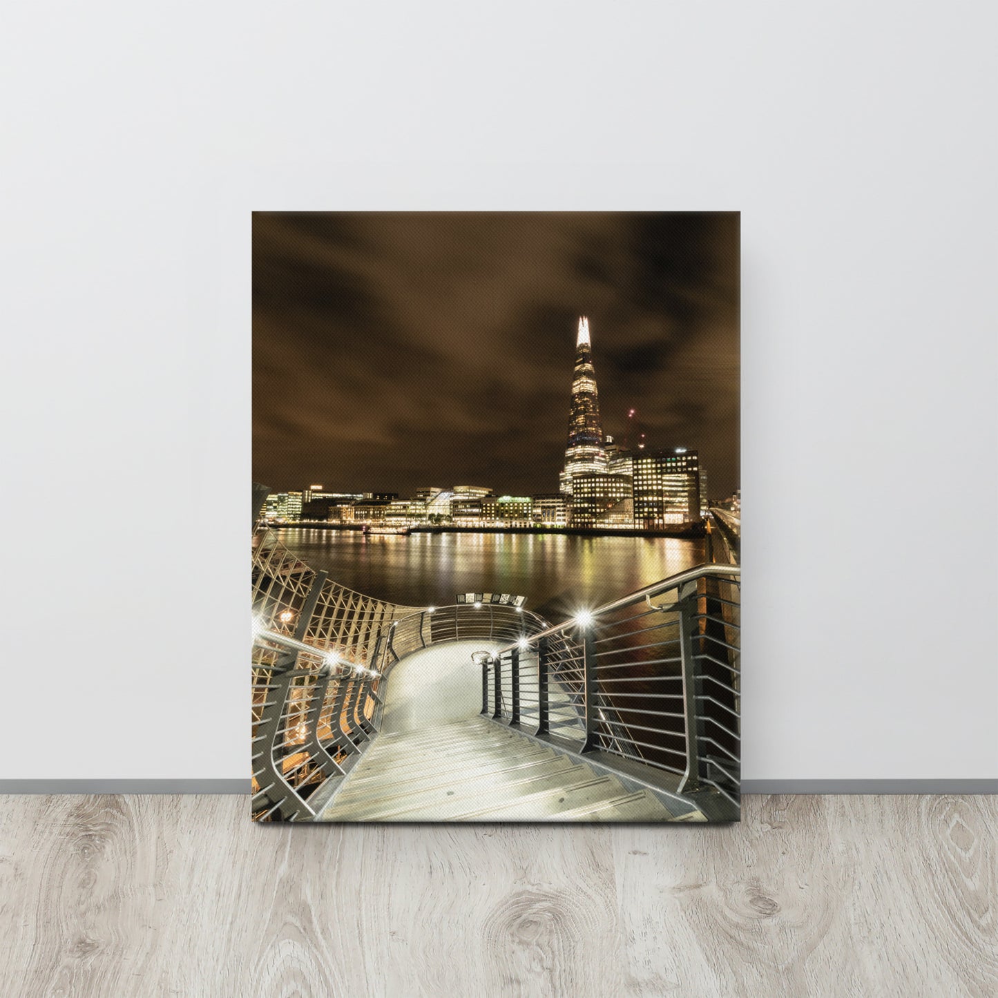 The Shard from London Bridge Staircase Canvas Print Size: 16″×20″