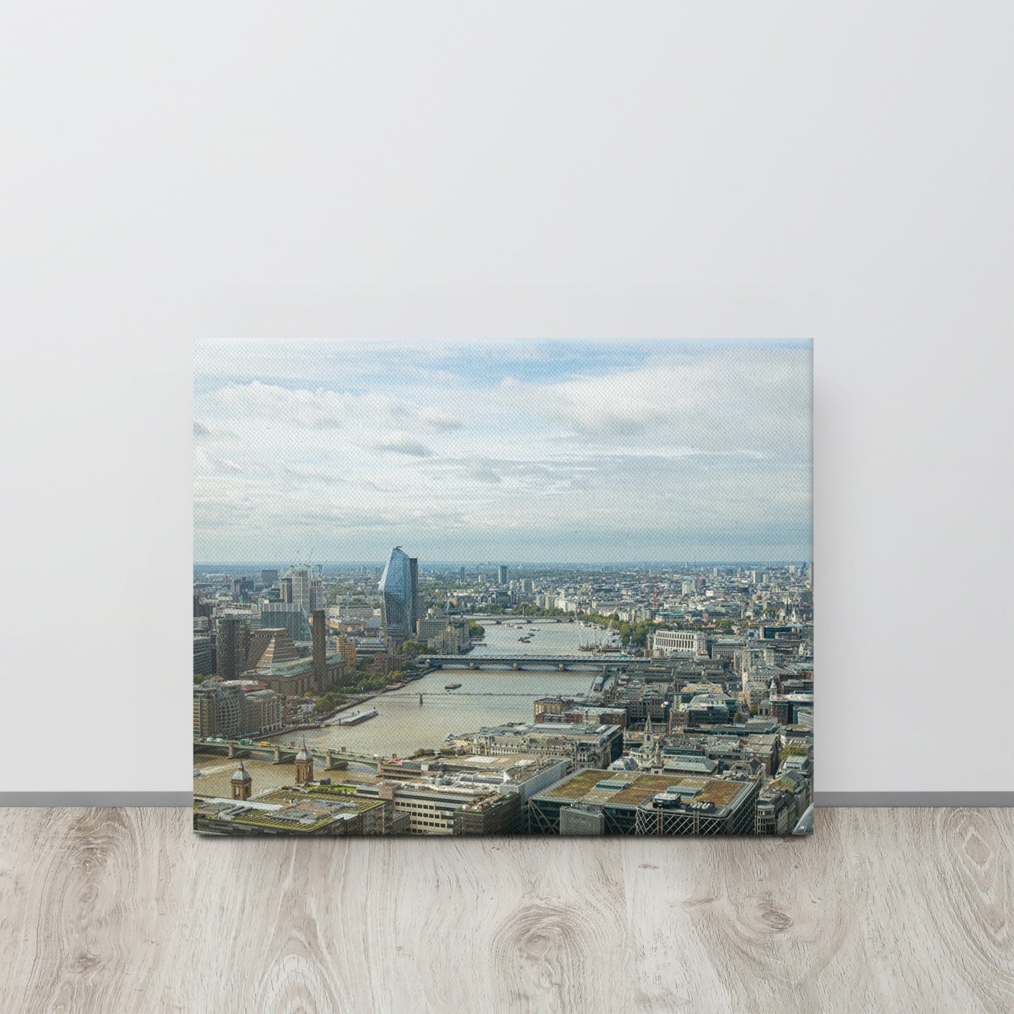 Panoramic London River Thames Skyline Canvas Print Size: 16″×20″