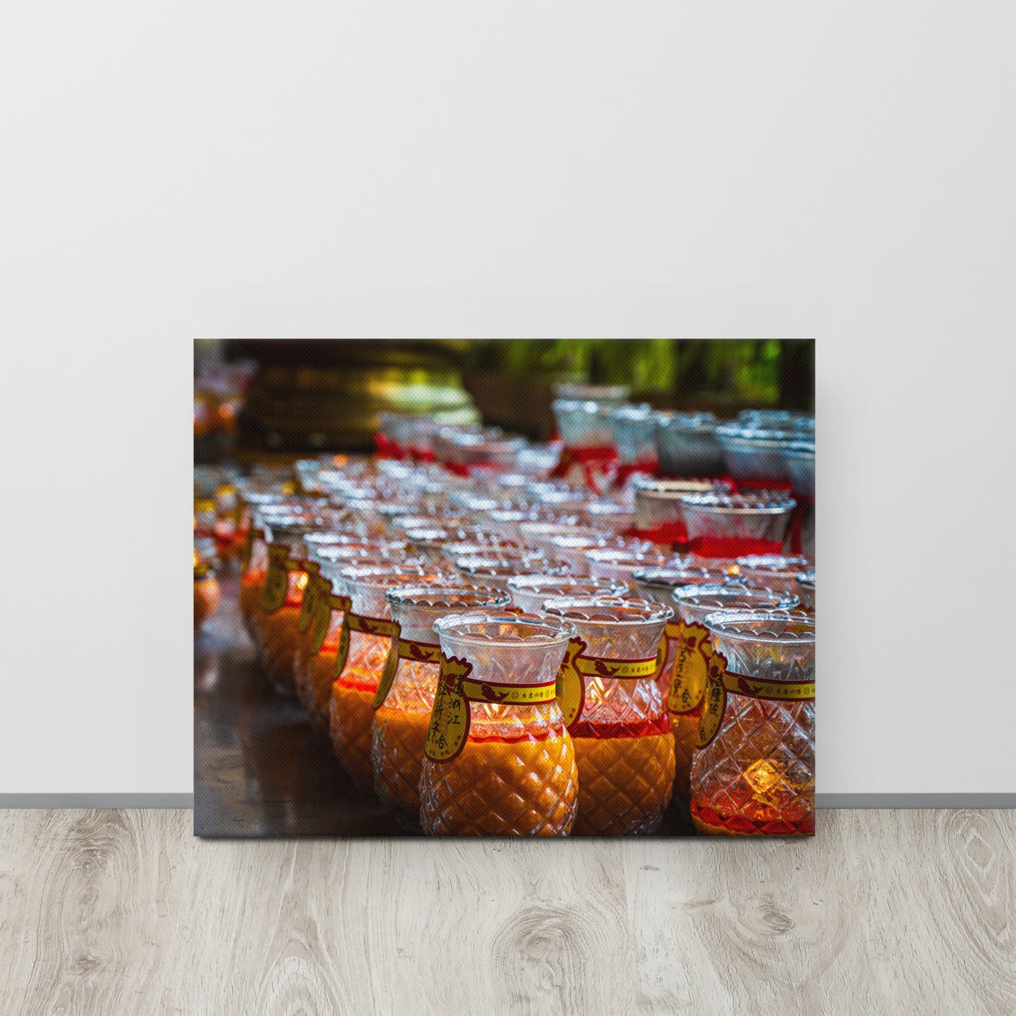 Bhuddist Prayer Candles Canvas Print Size: 16″×20″