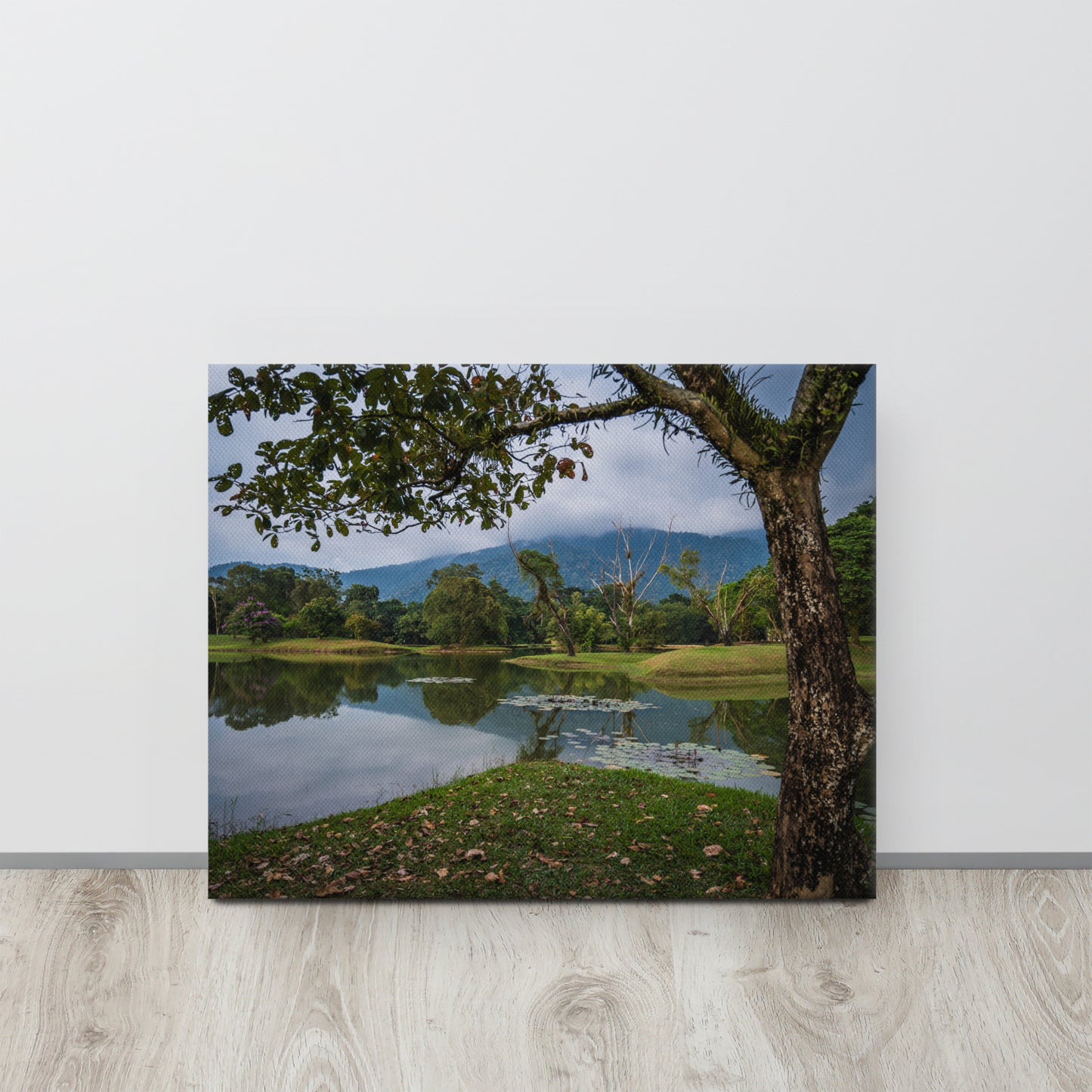 Tranquil Lake Gardens Malaysia Canvas Print Size: 16″×20″