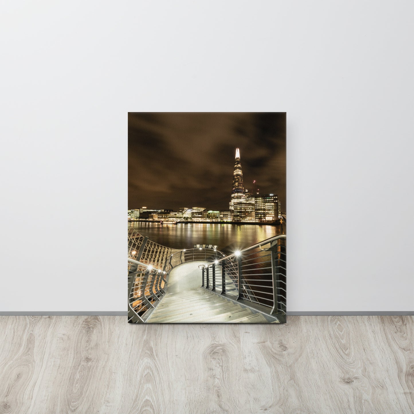 The Shard from London Bridge Staircase Canvas Print Size: 18″×24″