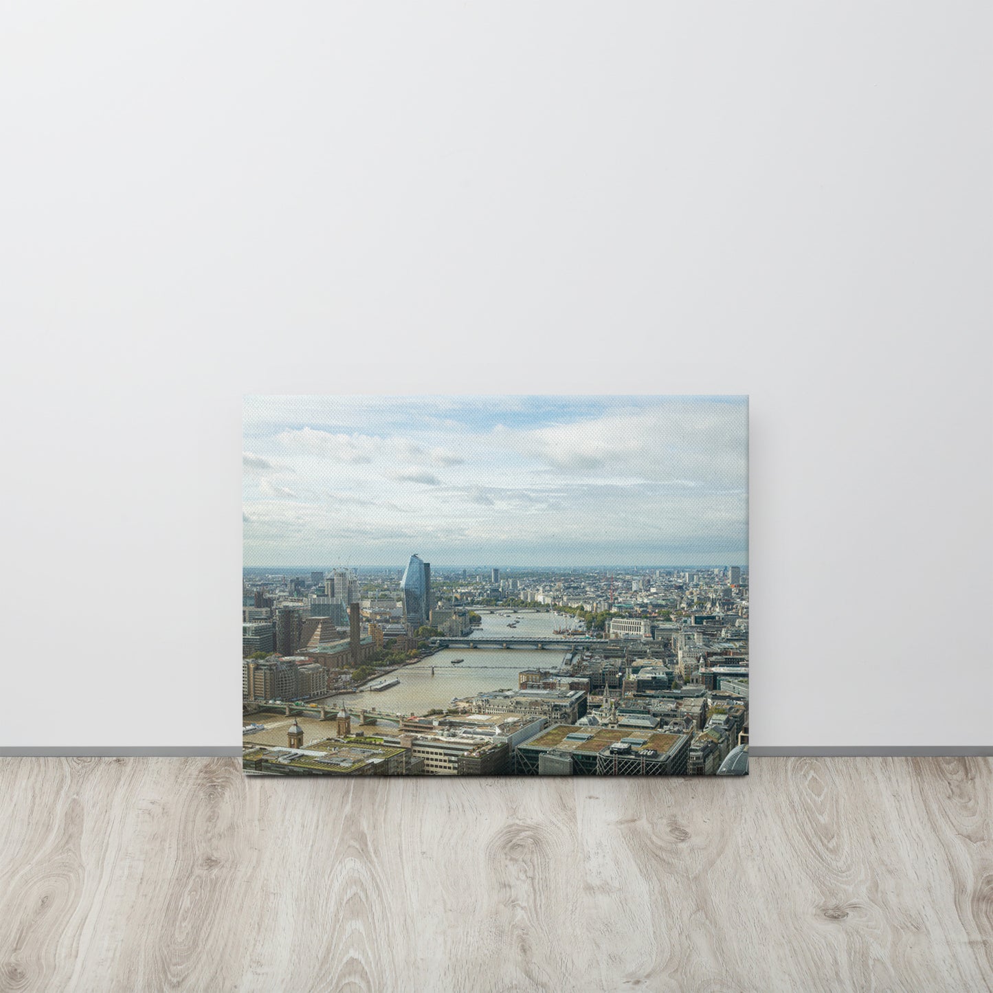 Panoramic London River Thames Skyline Canvas Print Size: 18″×24″