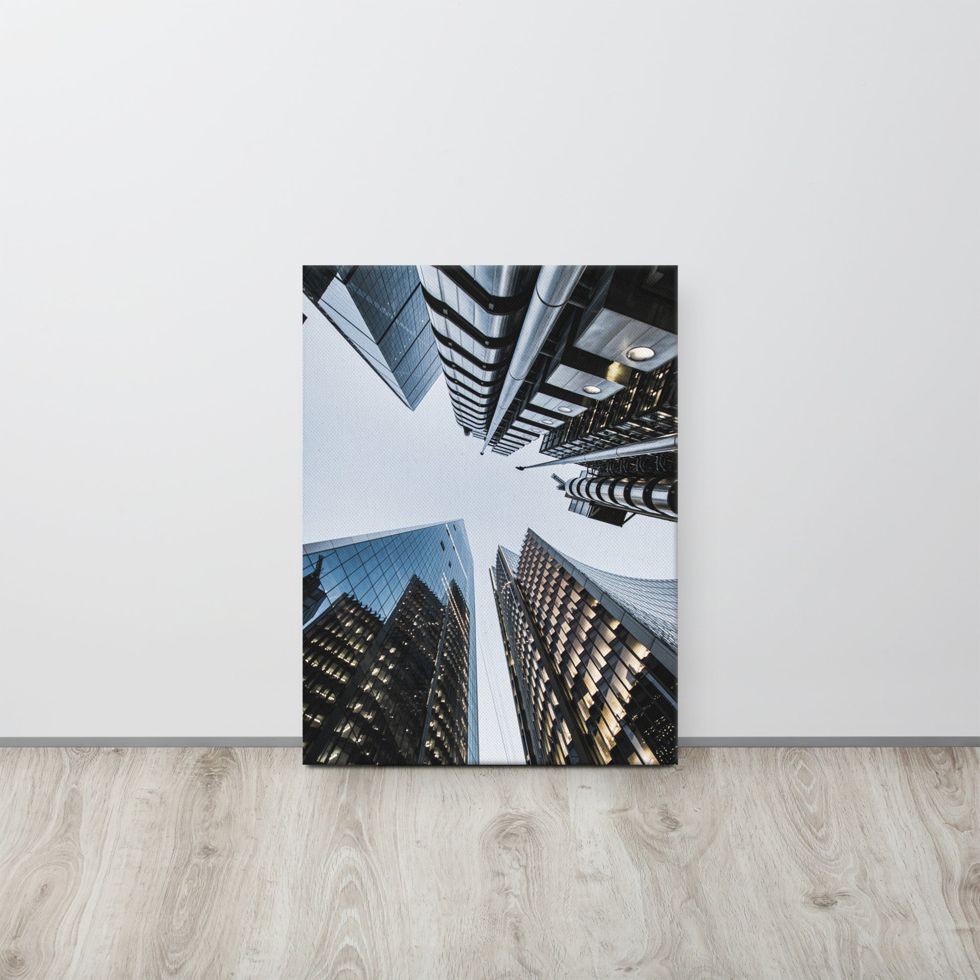 London's Scalpel and Lloyds Building Canvas Print Size: 18″×24″