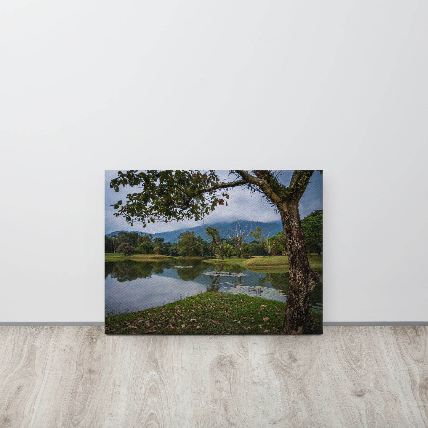Tranquil Lake Gardens Malaysia Canvas Print Size: 18″×24″