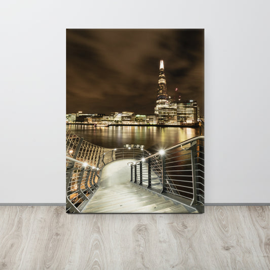 The Shard from London Bridge Staircase Canvas Print Size: 24″×32″