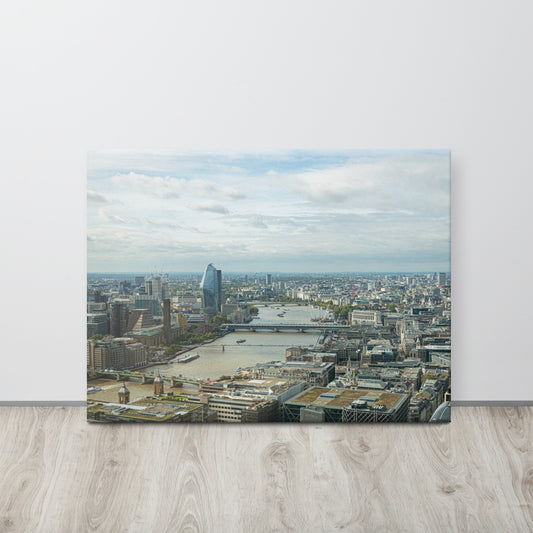 Panoramic London River Thames Skyline Canvas Print Size: 24″×32″