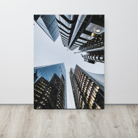 London's Scalpel and Lloyds Building Canvas Print Size: 24″×32″
