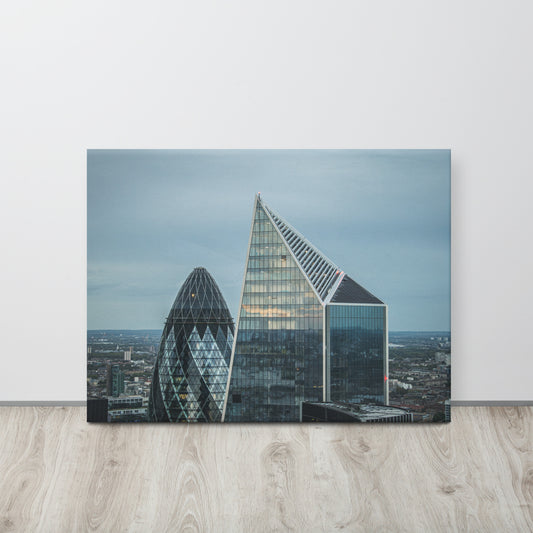 The Gherkin & Scalpel London Skyline Canvas Print Size: 24″×32″