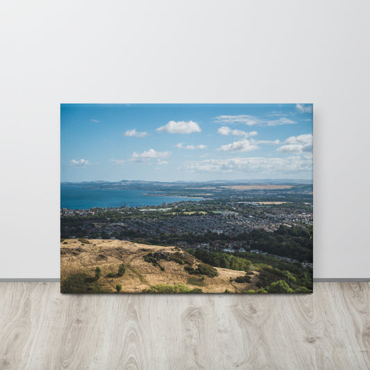 Edinburgh Skyline from Arthur's Seat Canvas Print Size: 24″×32″