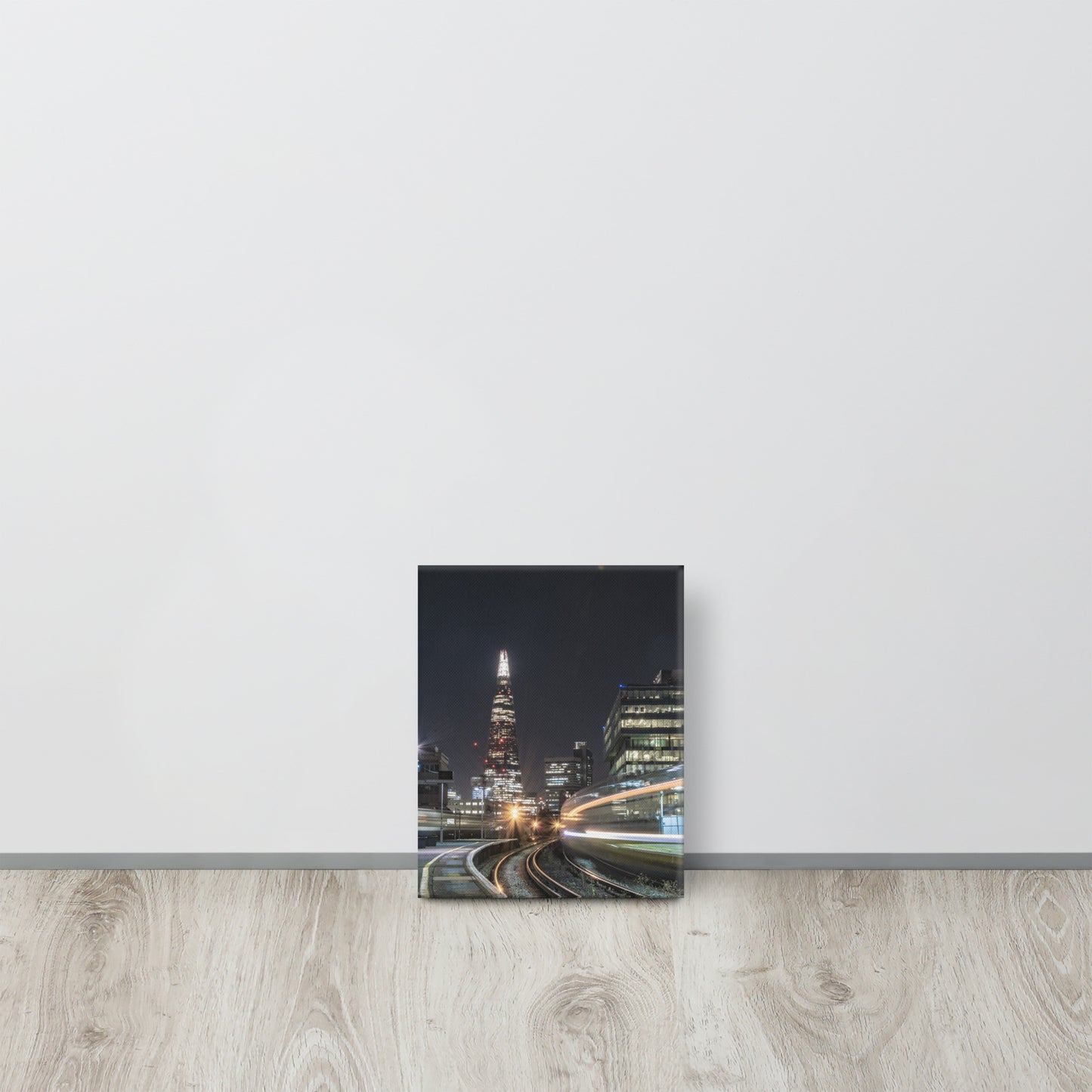 The Shard & Train from Waterloo East Canvas Print Size: 8″×10″