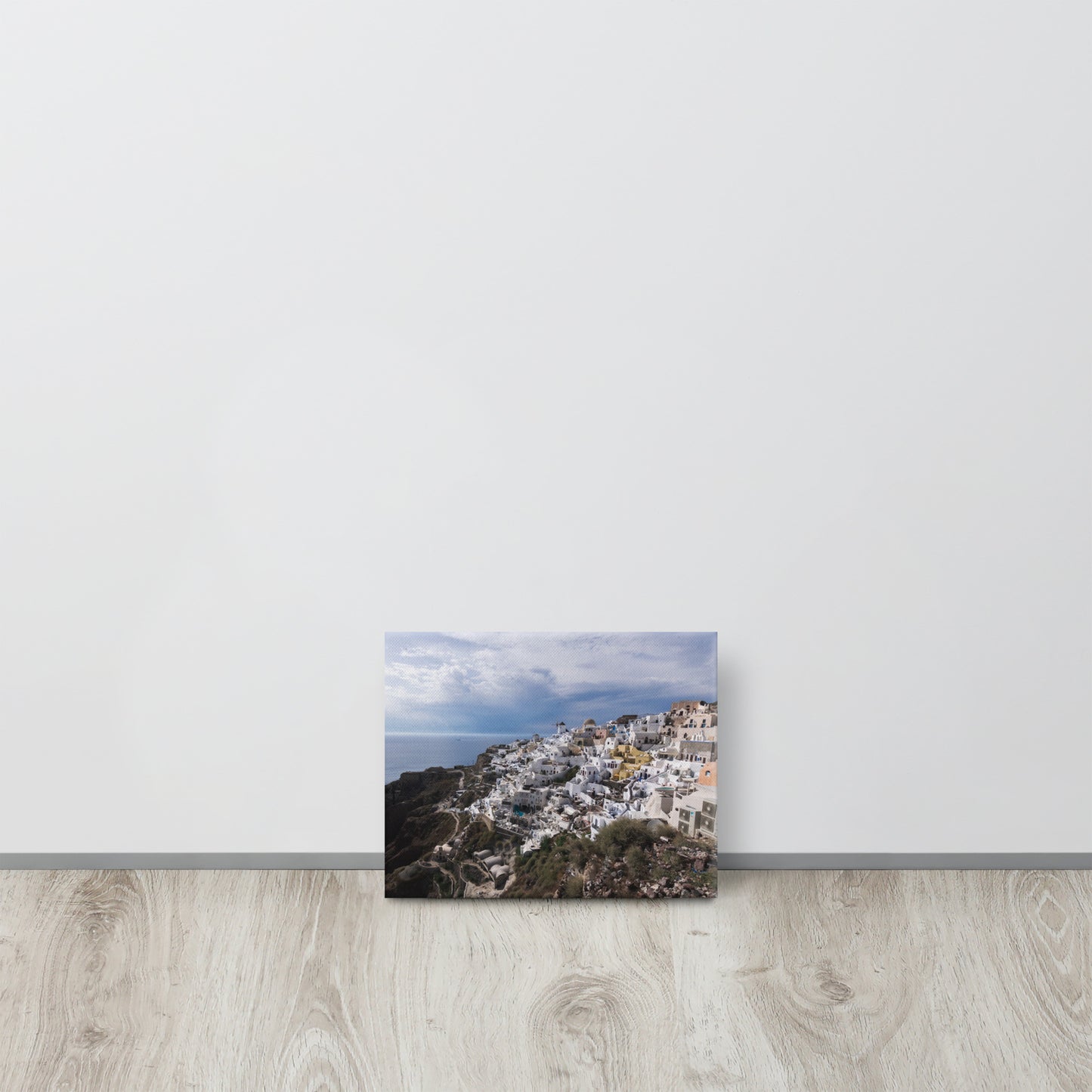 Santorini Cliffside Village View Canvas Print Size: 8″×10″