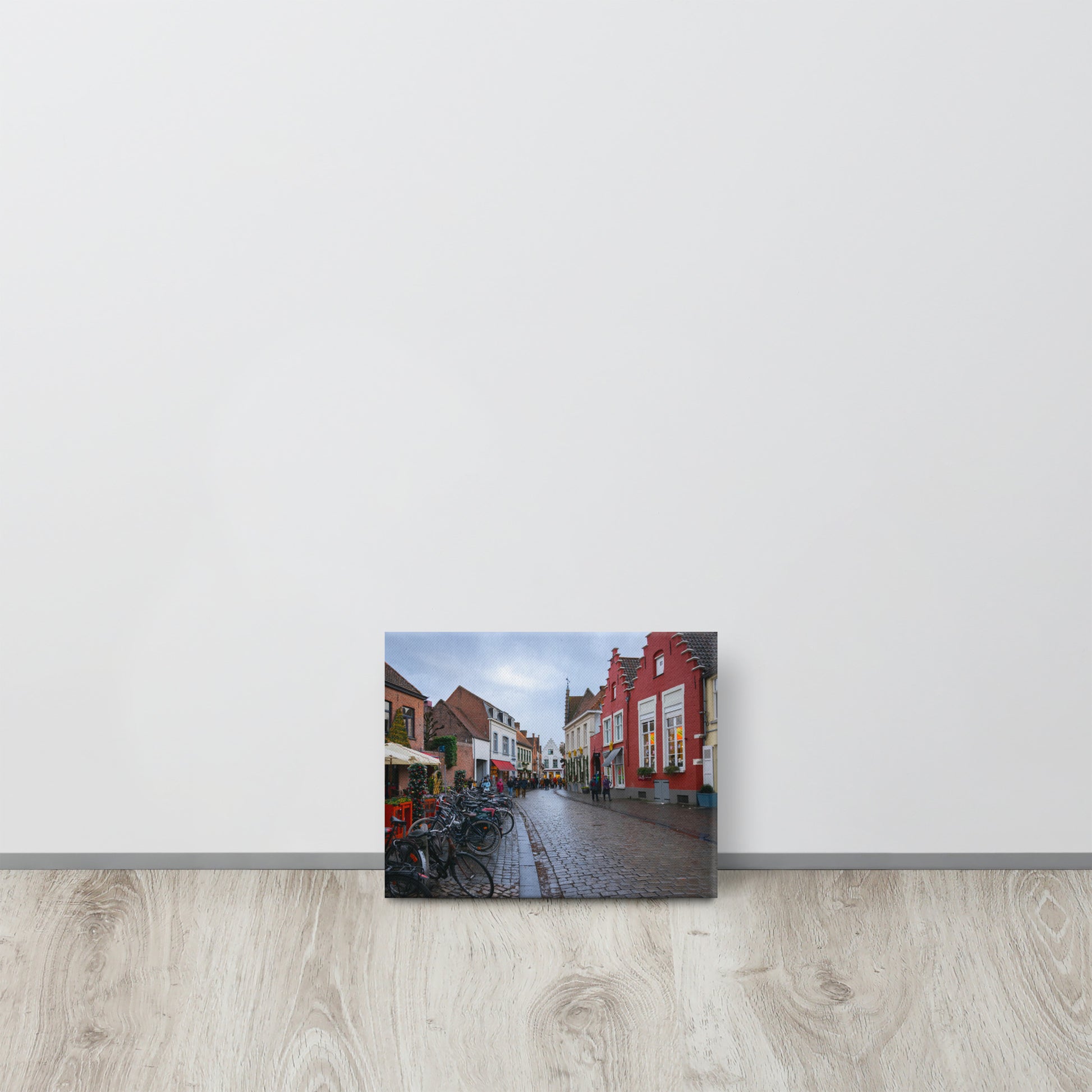 Christmas Street in Bruges Canvas Print Size: 8″×10″