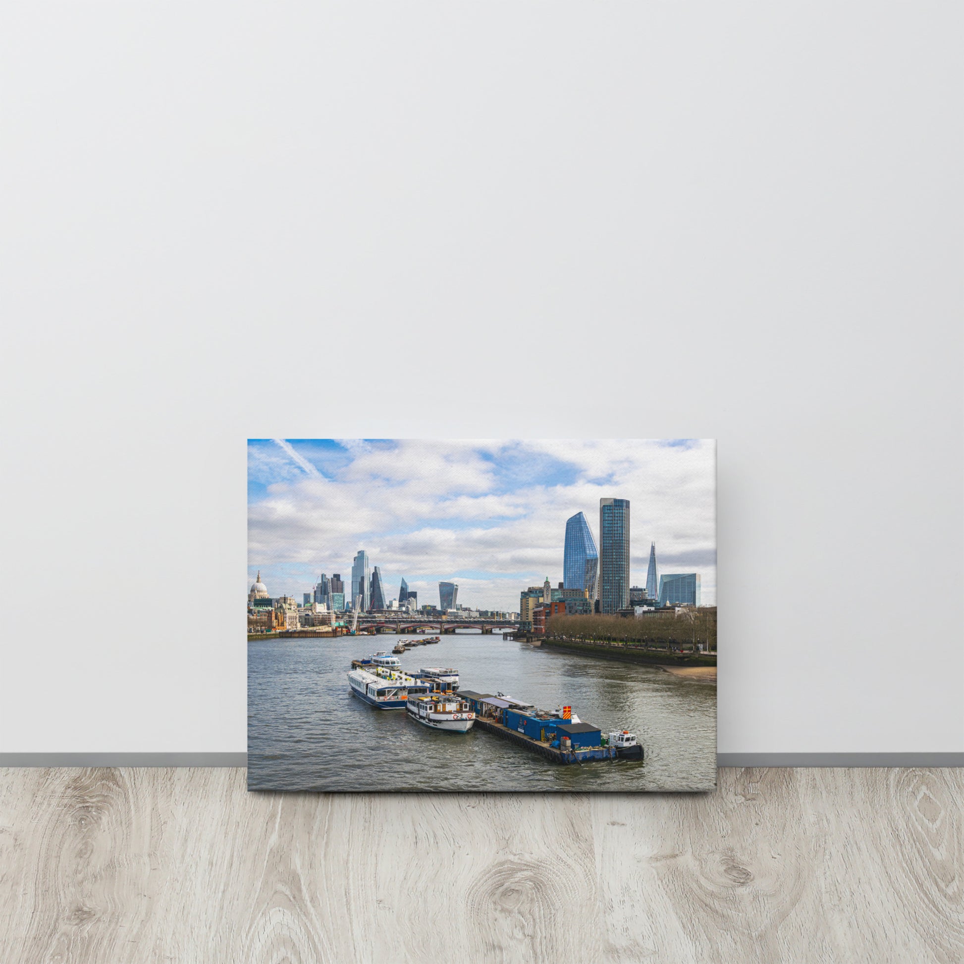 London Skyline & Thames River View Canvas Print Size: 12″×16″