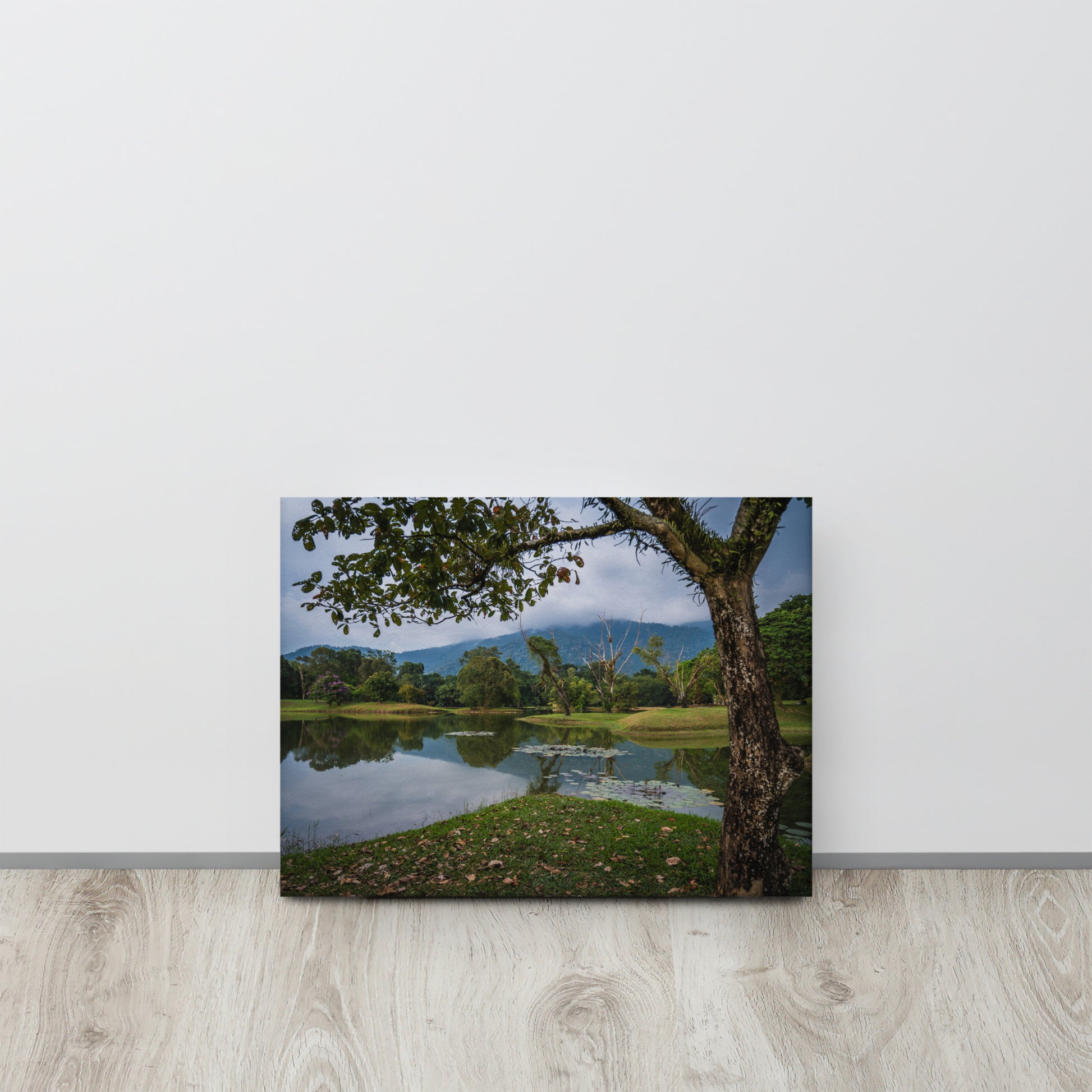 Tranquil Lake Gardens Malaysia Canvas Print Size: 12″×16″