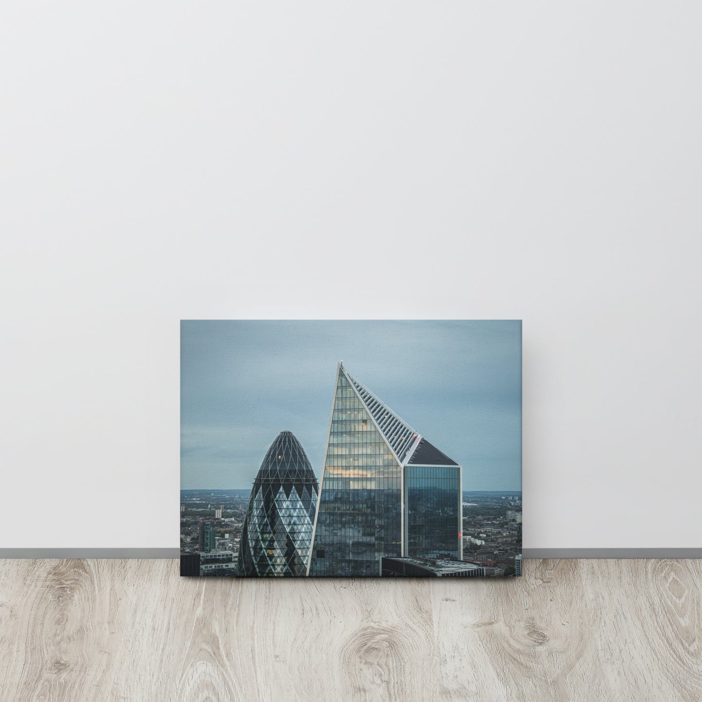 The Gherkin & Scalpel London Skyline Canvas Print Size: 12″×16″