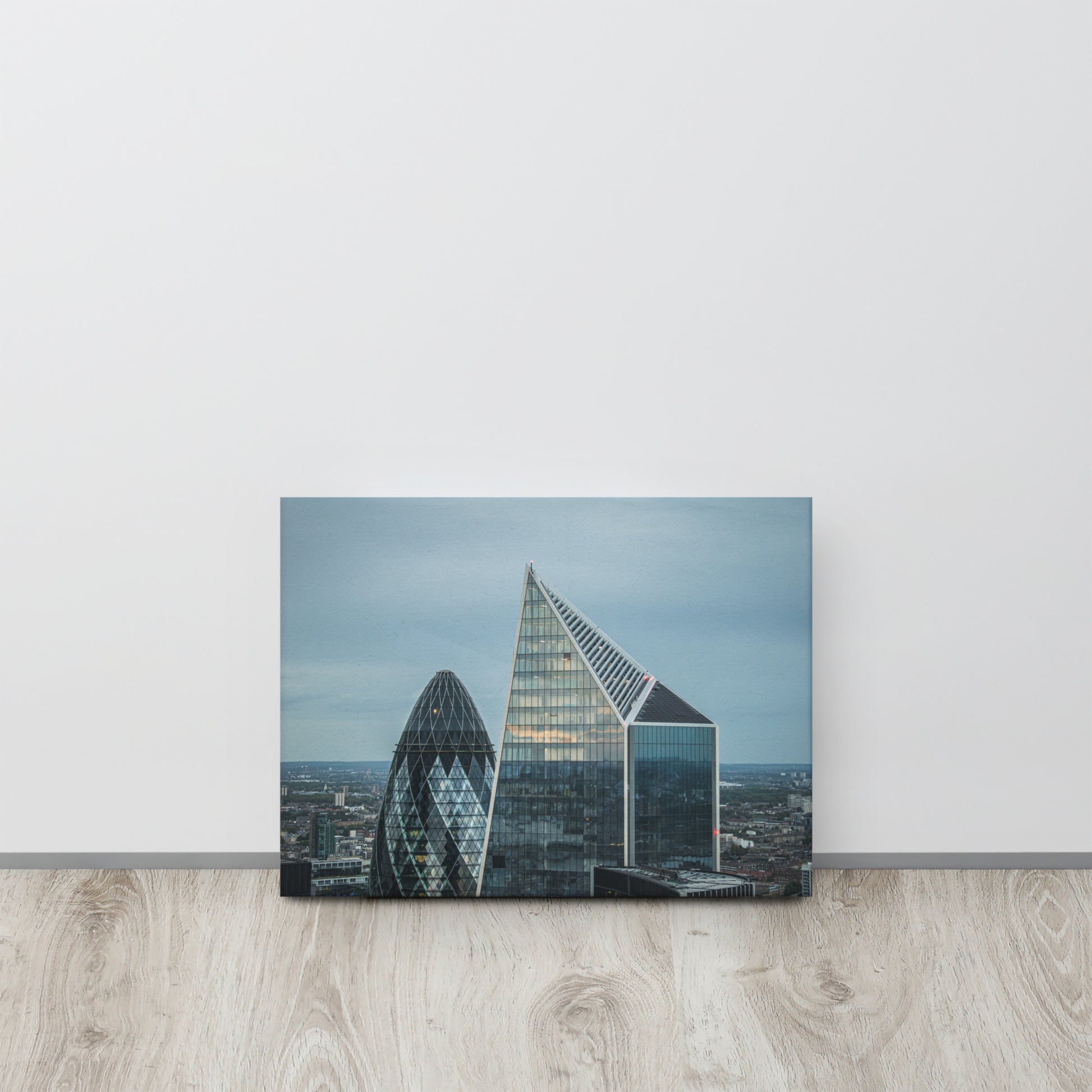The Gherkin & Scalpel London Skyline Canvas Print Size: 12″×16″