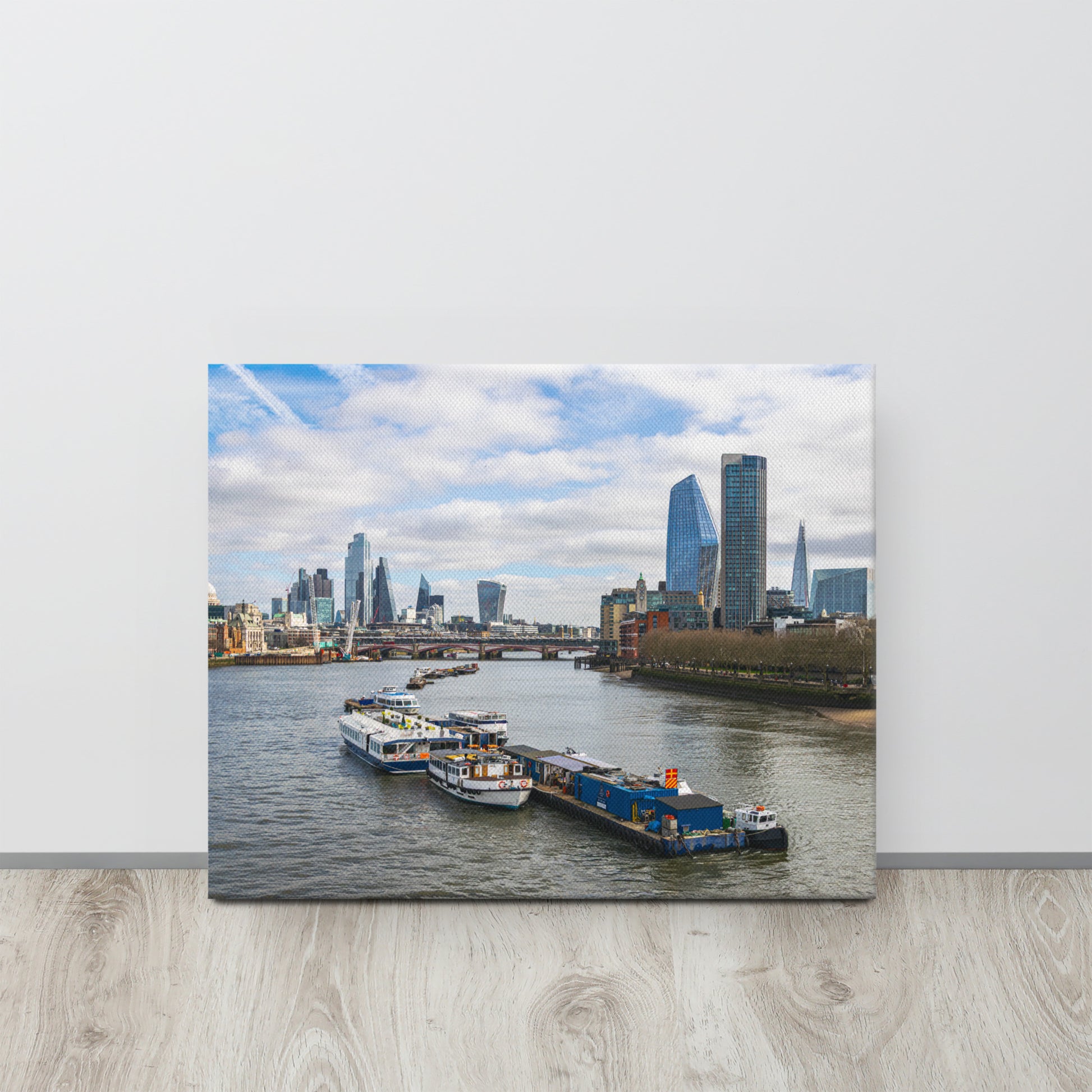 London Skyline & Thames River View Canvas Print Size: 16″×20″