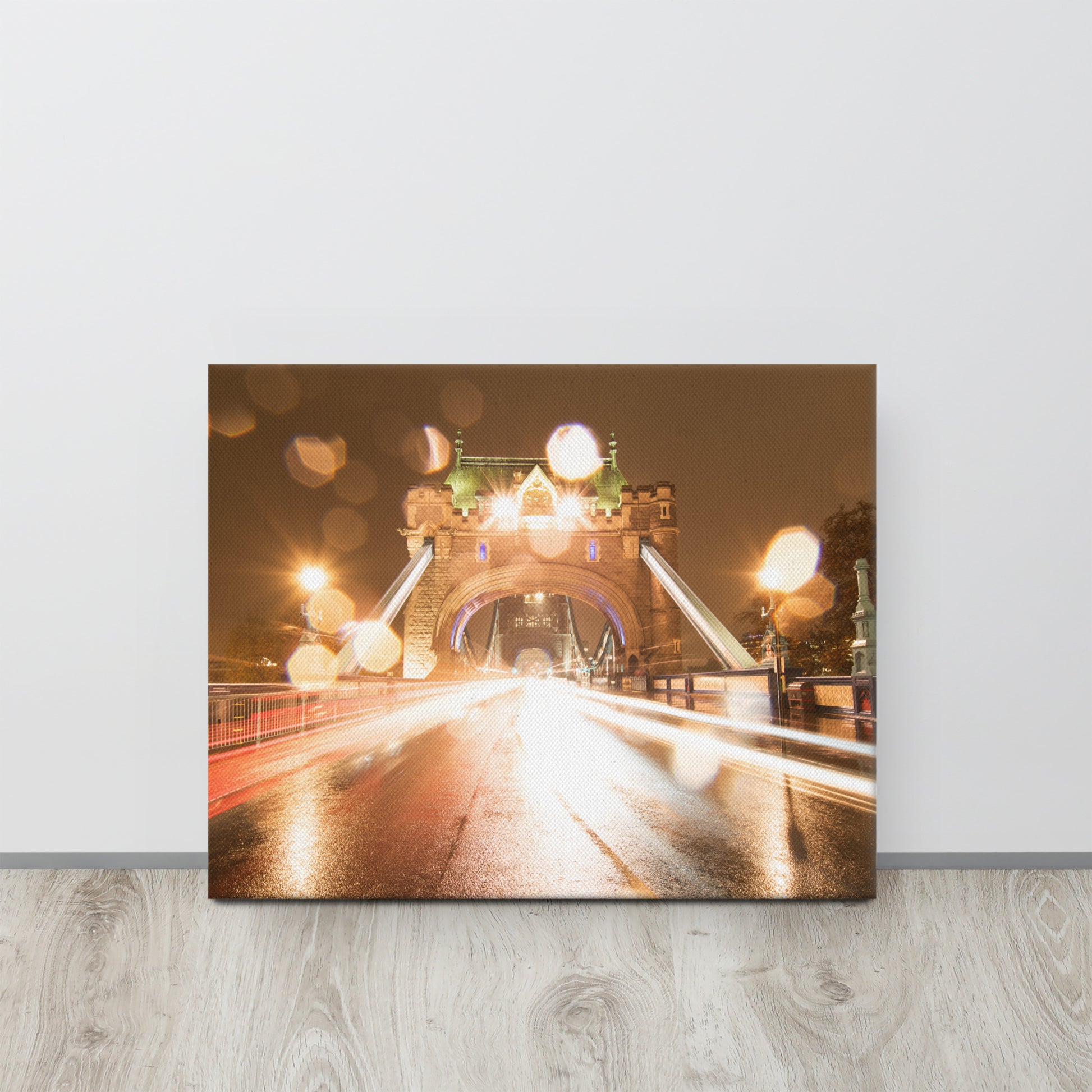 Tower Bridge Light Trails Canvas Print Size: 16″×20″