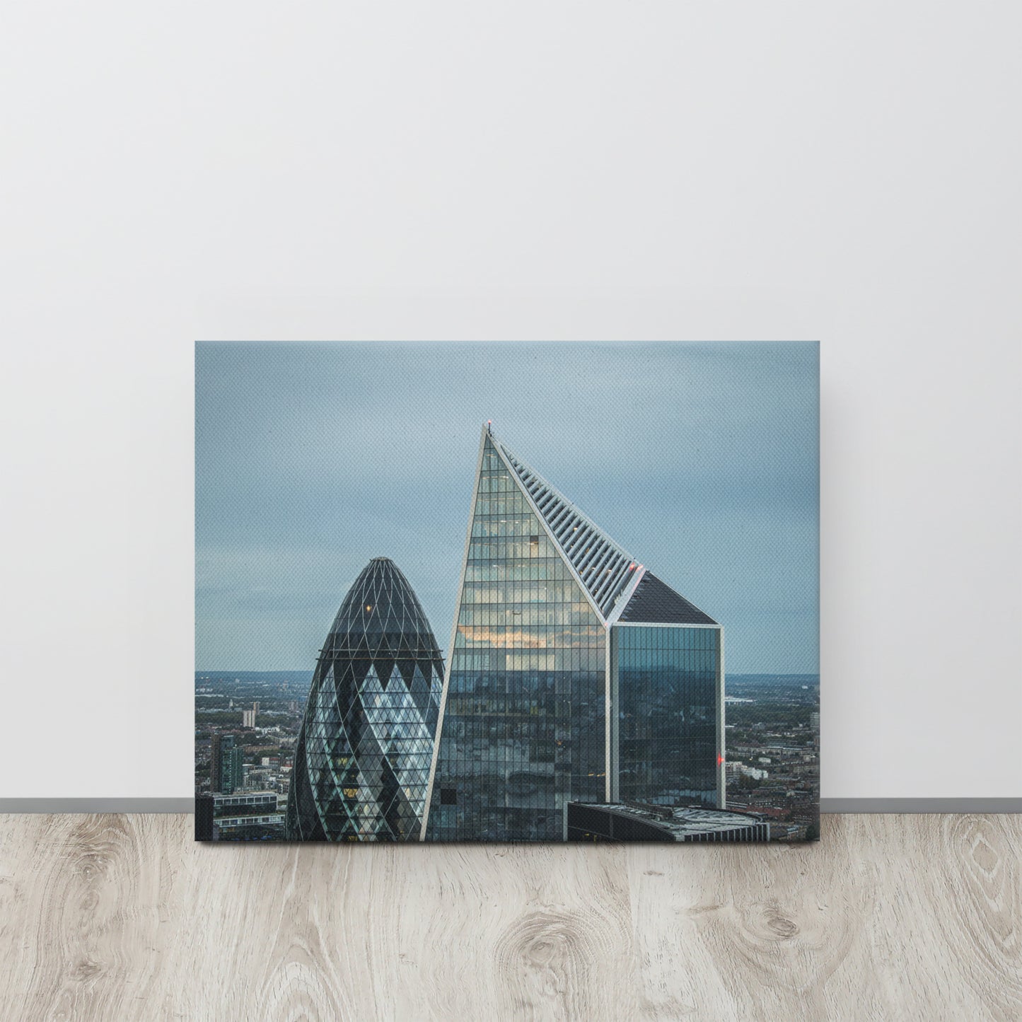 The Gherkin & Scalpel London Skyline Canvas Print Size: 16″×20″