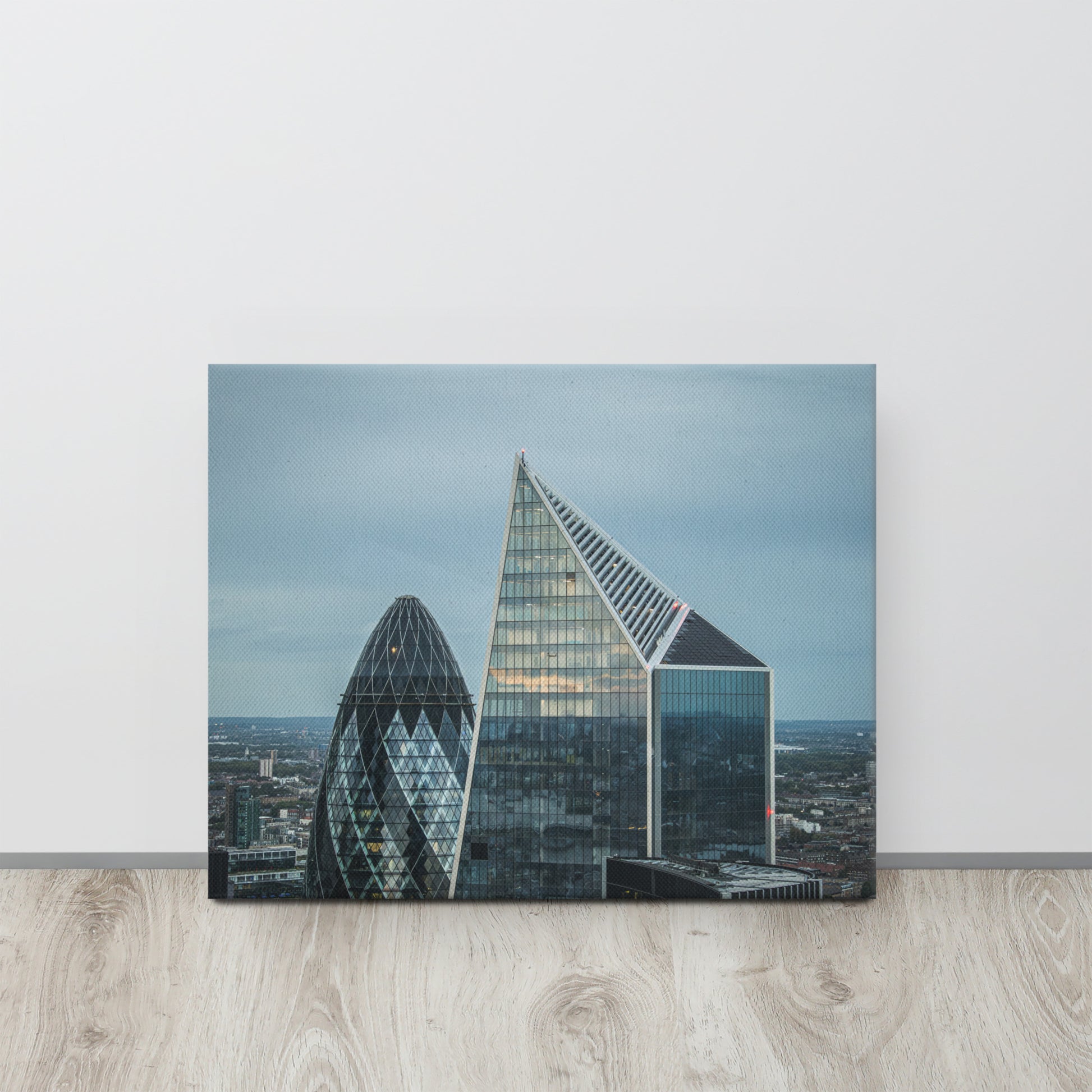 The Gherkin & Scalpel London Skyline Canvas Print Size: 16″×20″