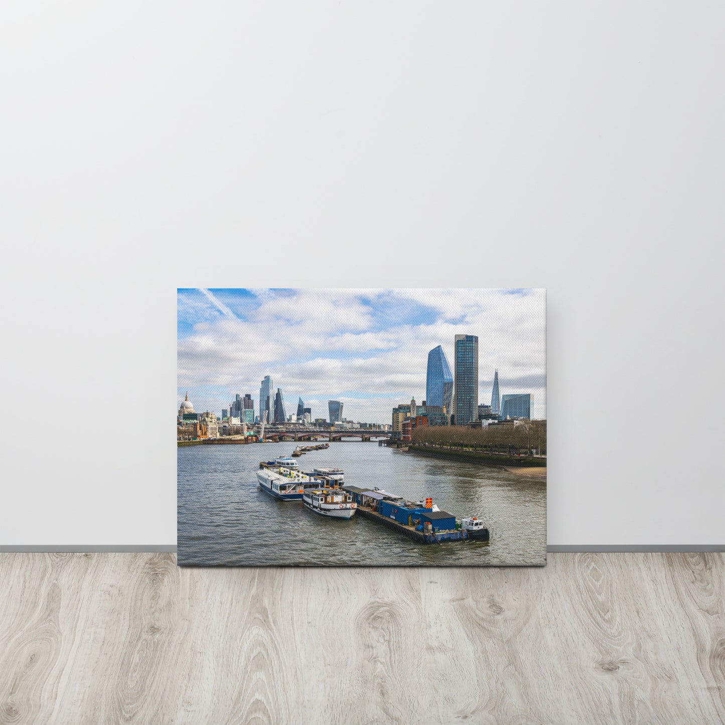 London Skyline & Thames River View Canvas Print Size: 18″×24″