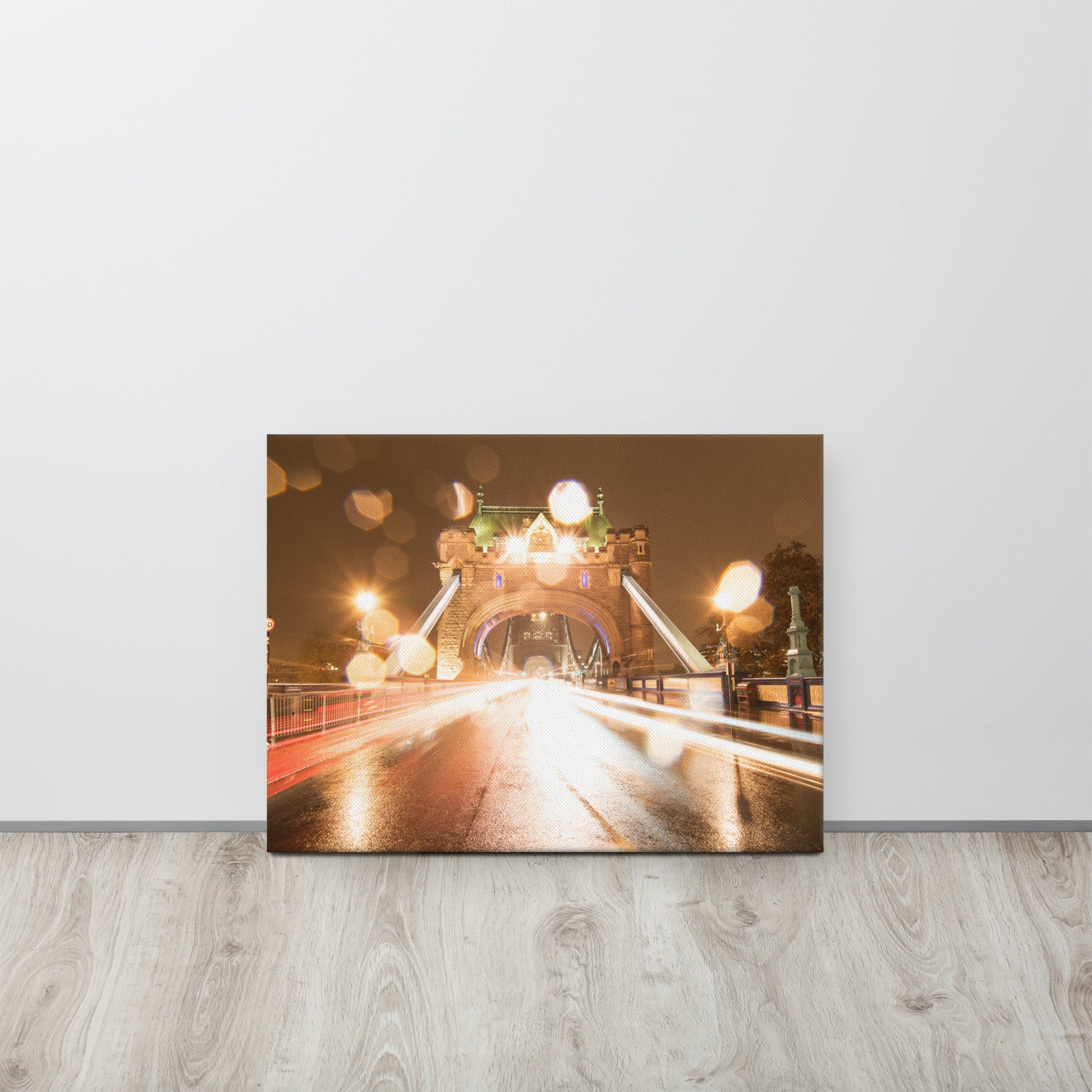 Tower Bridge Light Trails Canvas Print Size: 18″×24″