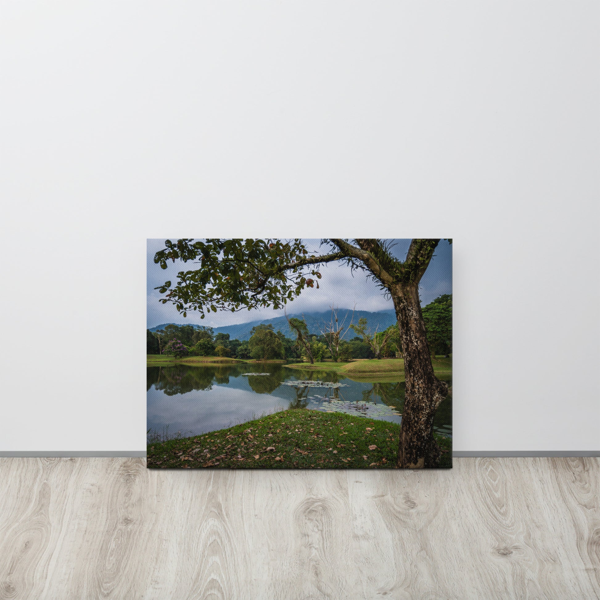 Tranquil Lake Gardens Malaysia Canvas Print Size: 18″×24″