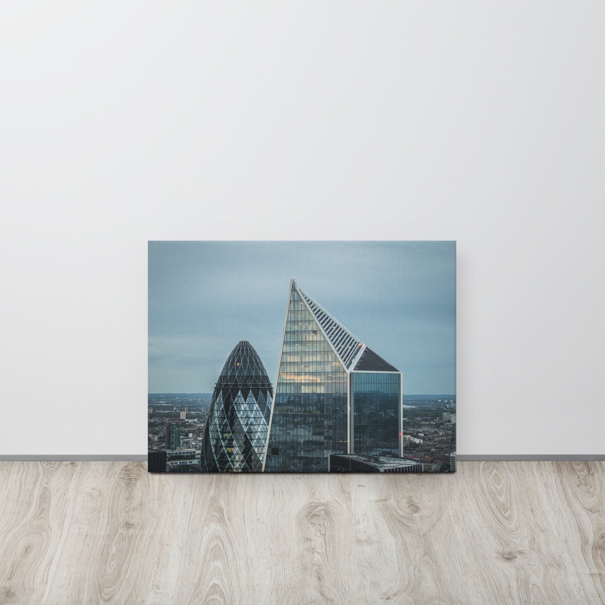 The Gherkin & Scalpel London Skyline Canvas Print Size: 18″×24″