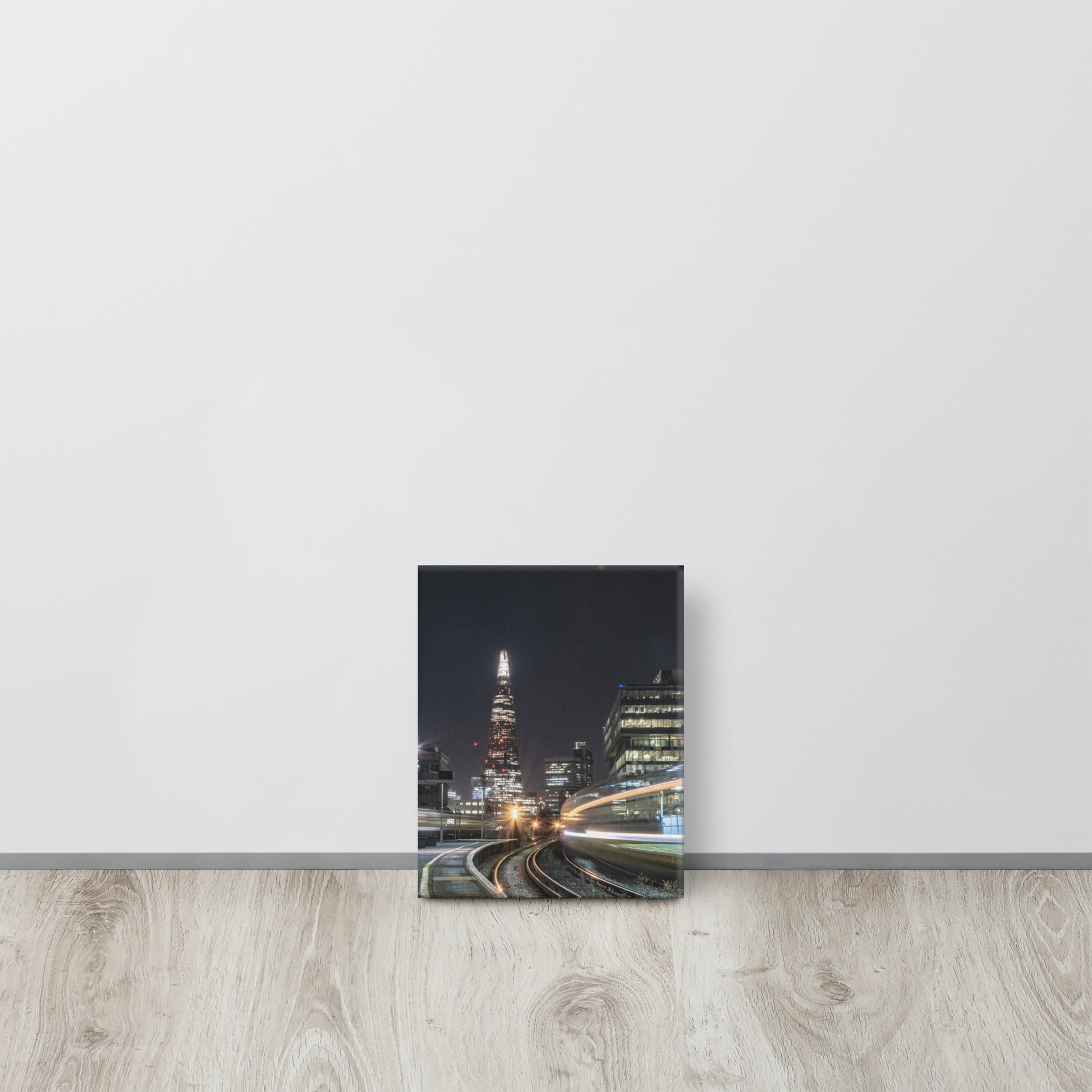 The Shard & Train from Waterloo East Canvas Print Size: 8″×10″