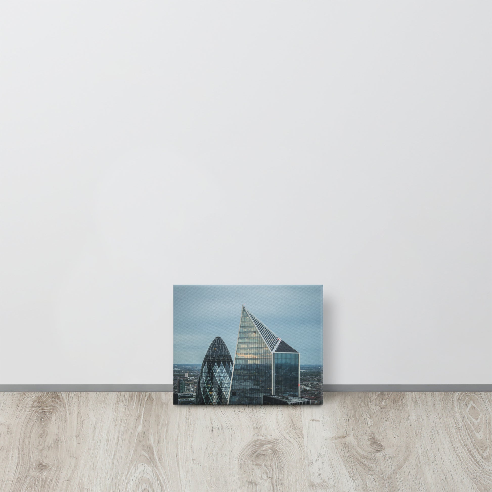 The Gherkin & Scalpel London Skyline Canvas Print Size: 8″×10″