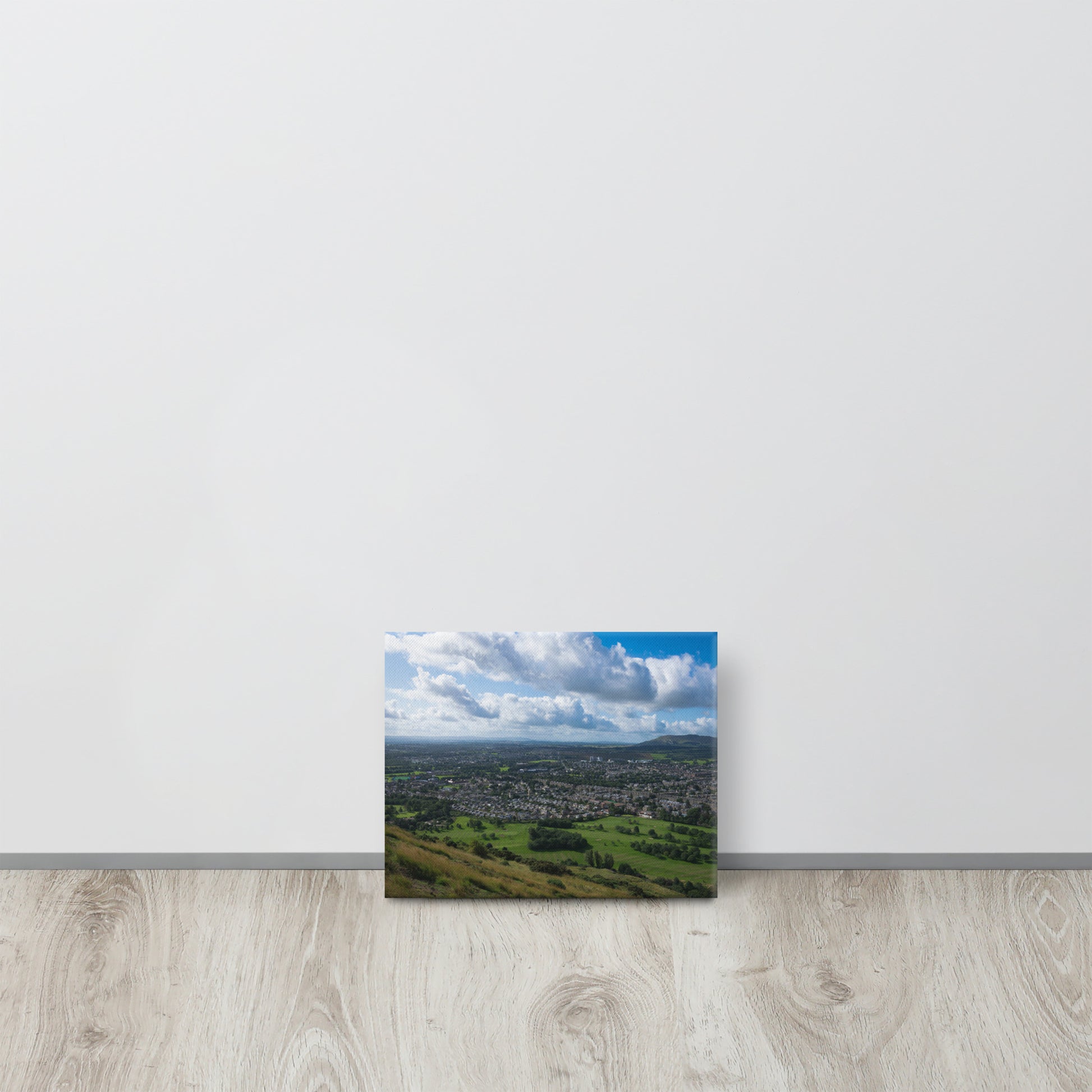 Green Fields & Edinburgh Skyline Canvas Print Size: 8″×10″